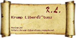 Krump Liberátusz névjegykártya